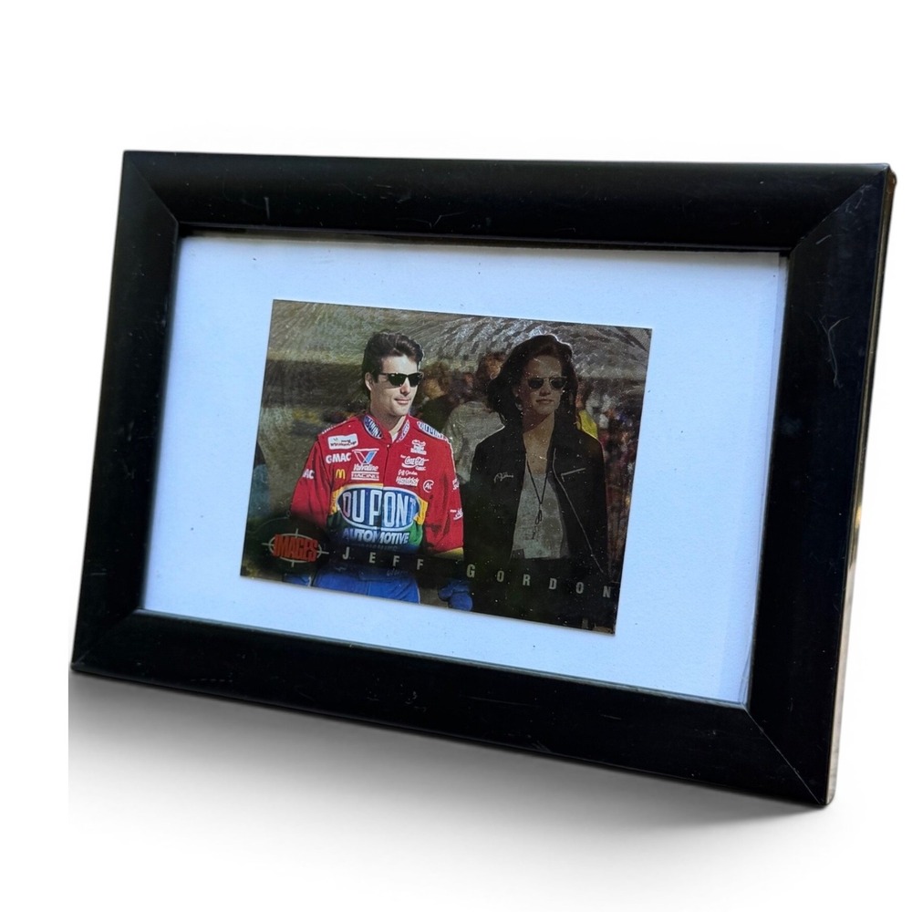 Jeff Gordon NASCAR Trading Card Framed 1990s DuPont Racing Memorabilia Black Art